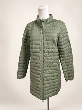 Old Navy Sage Green Lightweight Quilted Longline Puffer Jacket S